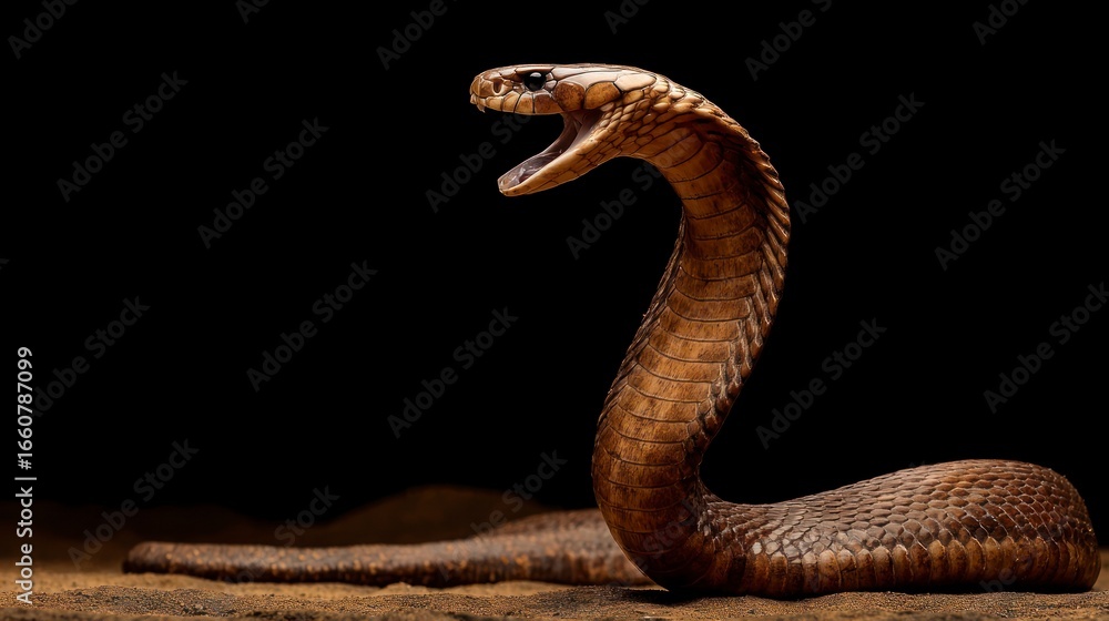 Fototapeta premium Venomous snake against dark background