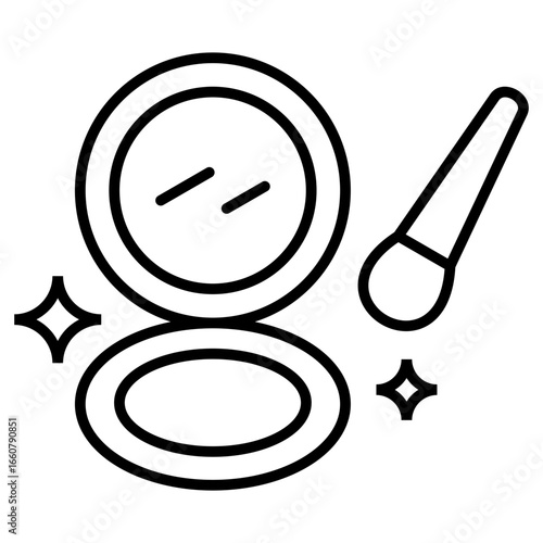 Face Powder Outline Icon