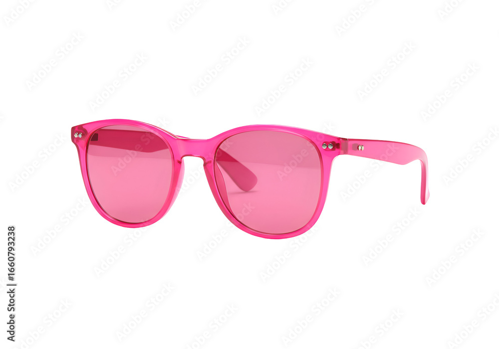 Fototapeta premium Hot Pink Round Sunglasses: Summer Style Essential Isolated on Transparent Background