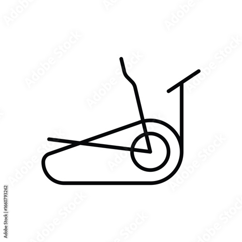 Elliptical trainer icon. Simple outline style. Fitness, yoga, gym, health, sport, energy, metal, lifestyle, training, exercise concept. Thin line symbol. Vector isolated design