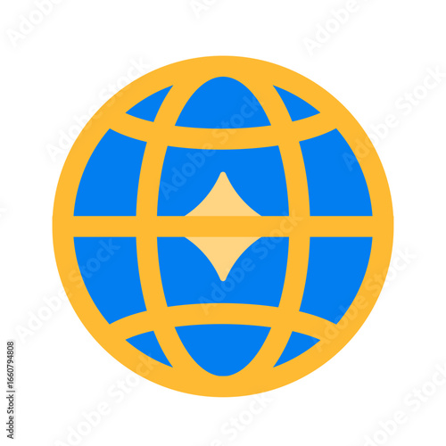 global ai flat icon