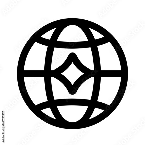 global ai line icon
