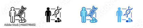 Personalized Medicine  Icon Set Multiple Style Collection
