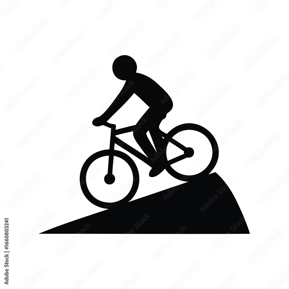Fototapeta premium silhouette of a man riding a bike