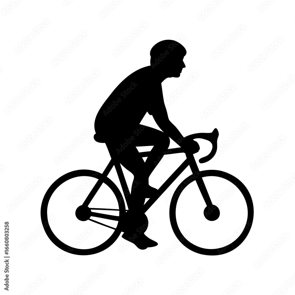 Obraz premium silhouette of a man riding a bicycle