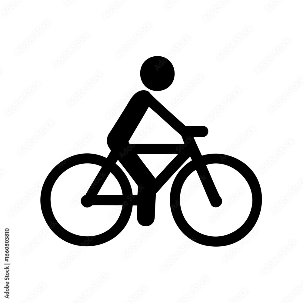 Fototapeta premium Simple and clean bicycle pictogram in solid black on a white background
