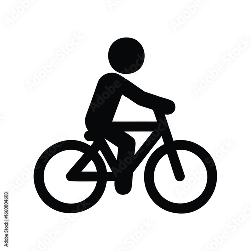 Icon of a person riding a bicycle, promoting ecofriendly transportation options