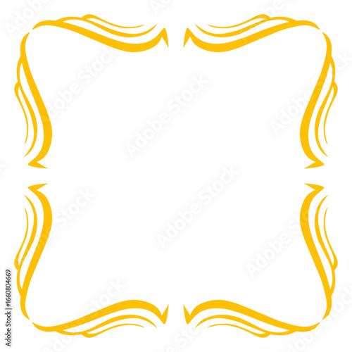 Elegant yellow decorative border design with flowing curves, ideal for invitations or announcements