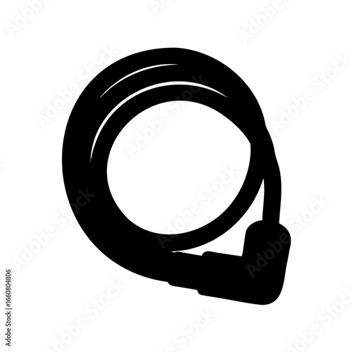 Coiled black spark plug wire with right angled boot on the end