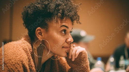 Close-up of a thoughtful woman