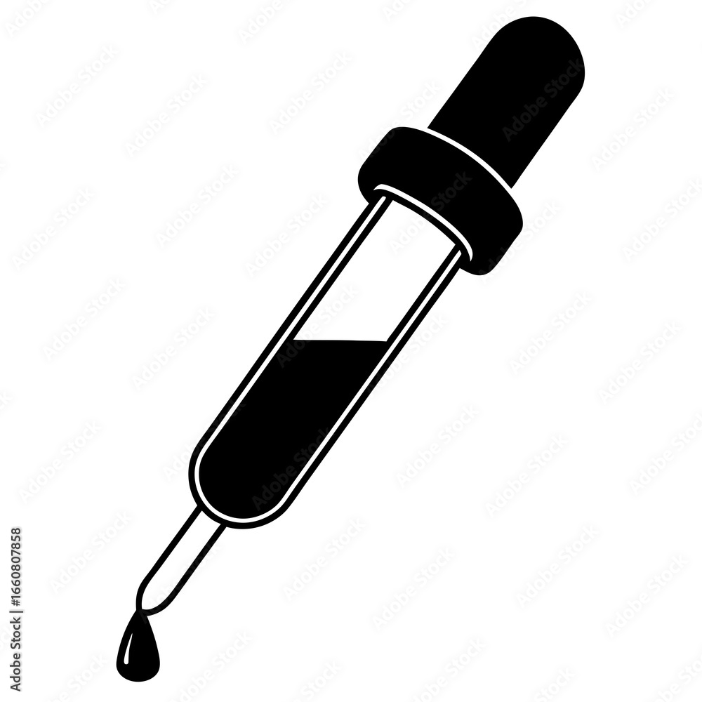 Fototapeta premium transparent medicine dropper on white background
