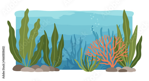 Underwater ecosystem thriving with diverse marine life and lush seaweed gardens explored