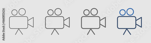 
movie set icon outline with film camera design