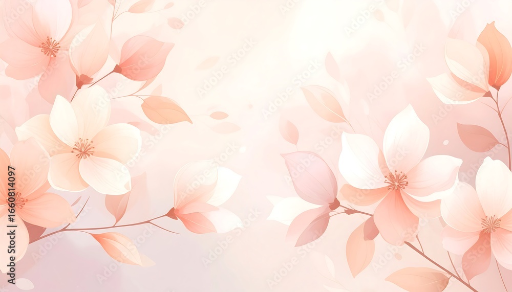 Fototapeta premium Peach Blossoms Spring Background.