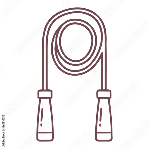 Vector illustration of a skipping rope, representing fitness, exercise, gym, and sports training.