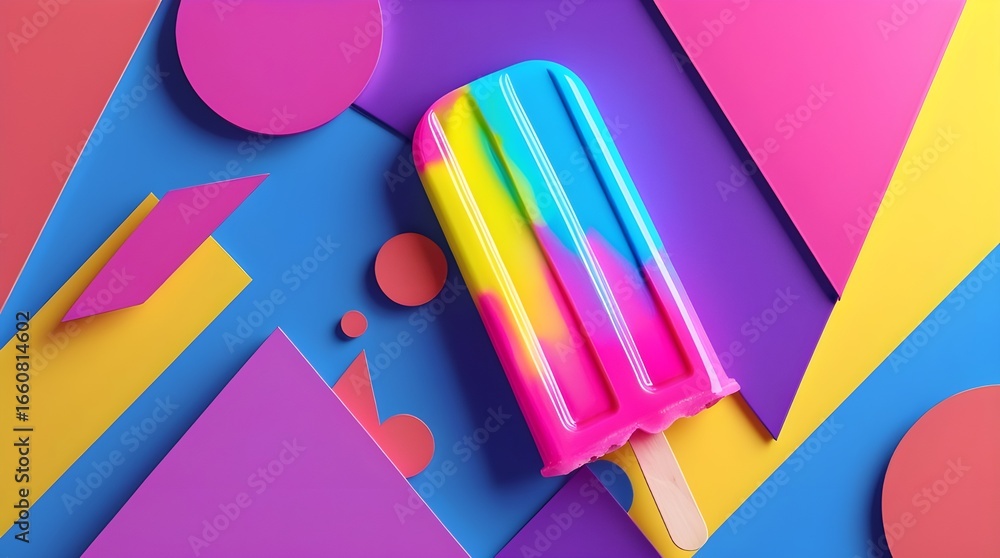 rainbow popsicle on abstract background rainbow popsicle on abstract background