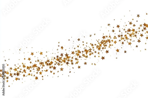 Gold star confetti in a flowing swathe