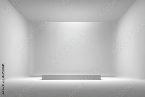 Wallpaper Mural Empty white room with a simple light gray platform Torontodigital.ca