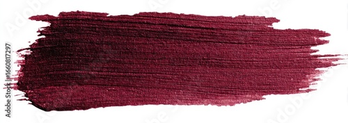 A horizontal smear of deep burgundy paint, showing brushstrokes