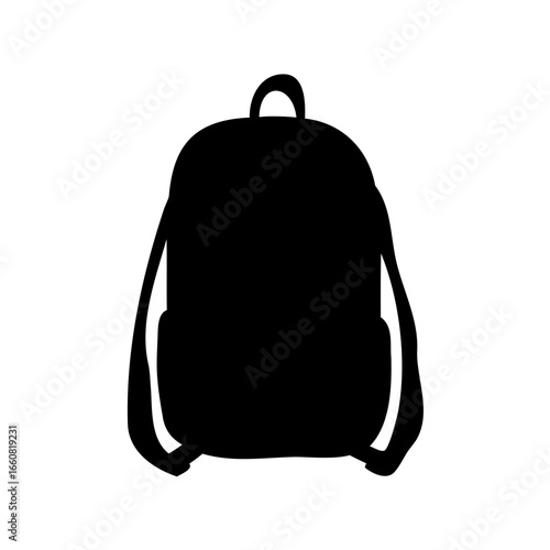 Silhouette of a backpack, simple and minimalist design for various uses