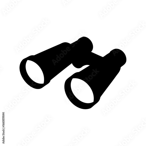 Silhouette of Binoculars, optical instrument for providing a magnified view, vector illustration