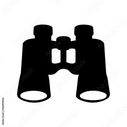 Silhouette of binoculars, essential for bird watching and wildlife observation