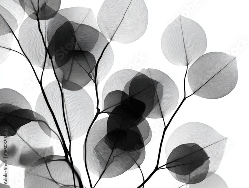 X-ray image of eucalyptus leaves