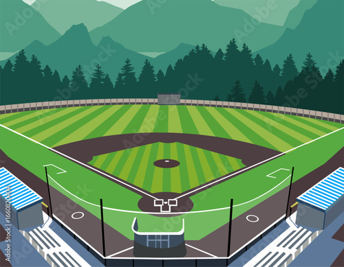 Baseball Softball field flat vector illustration eps 10