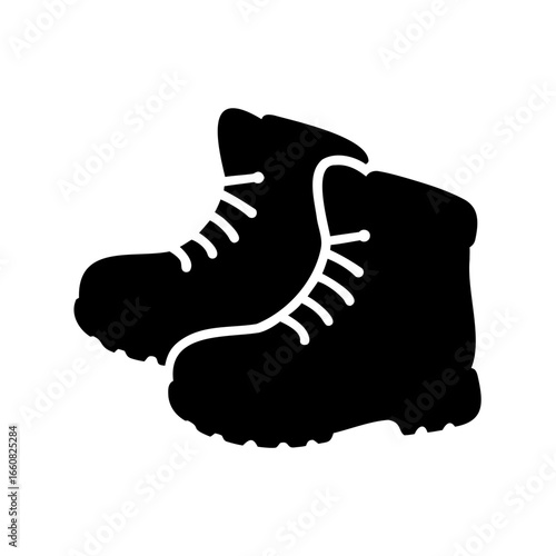 A pair of black hiking boots silhouette perfect for outdoor adventures