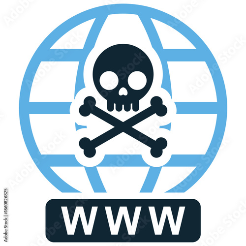 Dark web icon vector for hidden networks, illegal activity, and online anonymity. Ideal for illustrating cybercrime, security threats, and unauthorized data access.