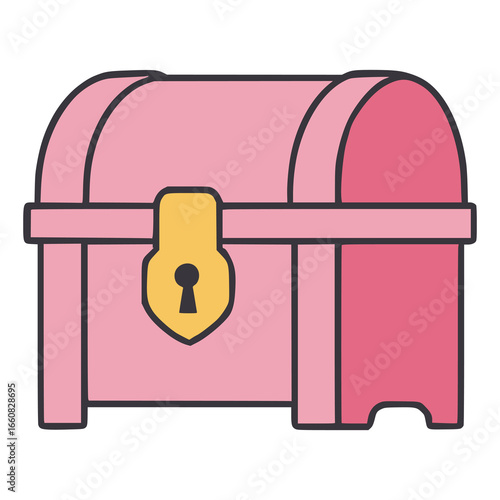 pink dower chest flat color vector illustration template design
