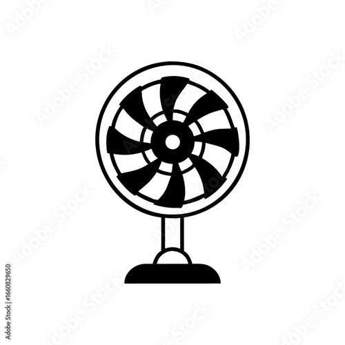 Table Fan Icon in Flat Style