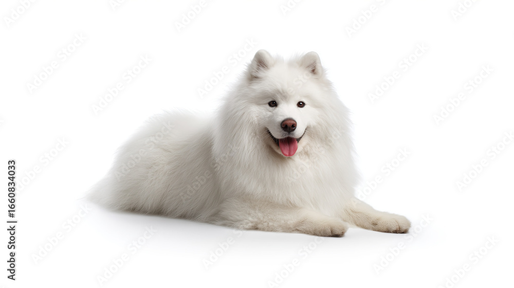 custom made wallpaper toronto digitalJoyful White Samoyed with Thick Fur and Smiling Expression in Pure White Background