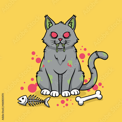 Rabies Awareness Day Zombie Cat Illustration
