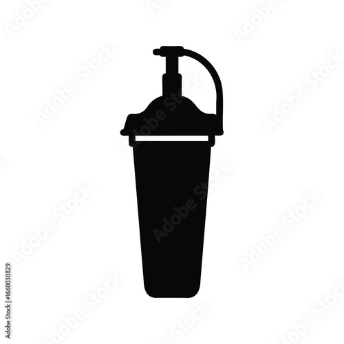 Under Sink Water Filter Silhouette – Faucet Cartridge Vector Icon - Black silhouette of an under-sink water filter with faucet connection. Ideal for clean water system illustrations, purification icon