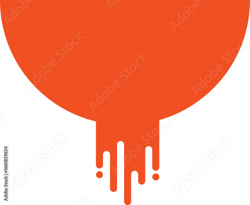 red paint and drops of blood, dripping paint on the wall, thick paint