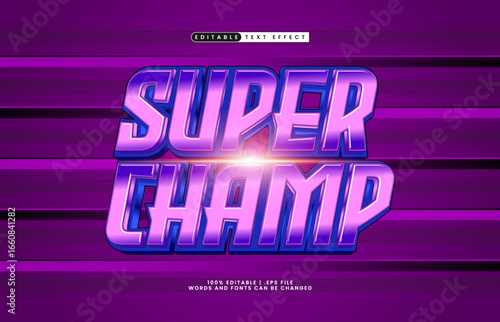 super champ editable text effect with a team and sport text effect
