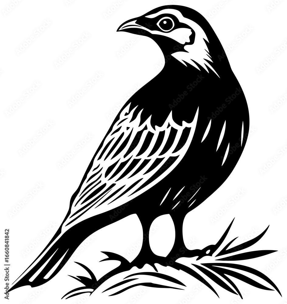 Fototapeta premium Silhoutte of quail bird