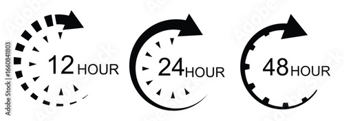 Transparent PNG available
Black and White 12 Hours Timer Icon with Arrow and Rectangular Clock Ticks