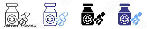 medicine icon set multiple style