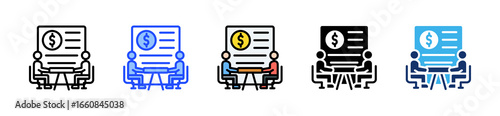 Negotiation Icon Collection With Multiple Styles