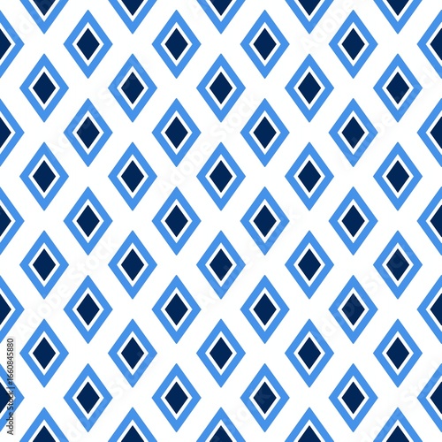 Seamless Blue Diamond Geometric Pattern Illustration