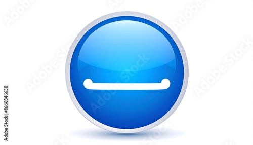 Blue Glossy Button Icon.
