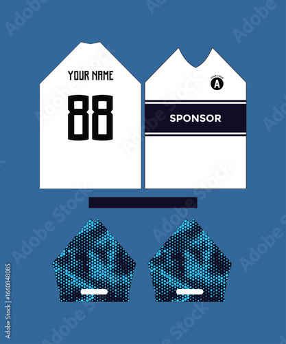 sublimation pattern of modern sports jersey design, with a minimalist yet striking approach.
