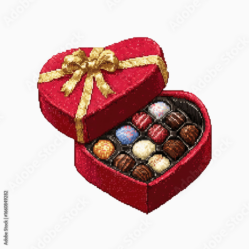 Heart-Shaped Box of Assorted Chocolates - Pixel