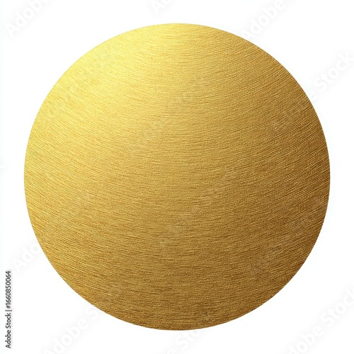 A gold sphere with a brushed texture