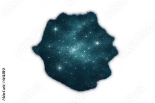 Luminous starry galaxy radiating through translucent surface, revealing celestial brilliance against dark cosmic expanse