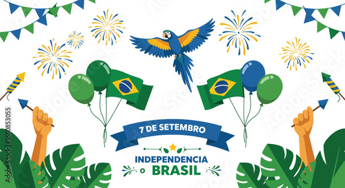 Festive Illustration for Brazils Independence Day Celebration.