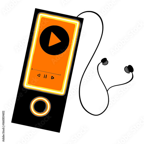 Minimal Vector Icon of music media player