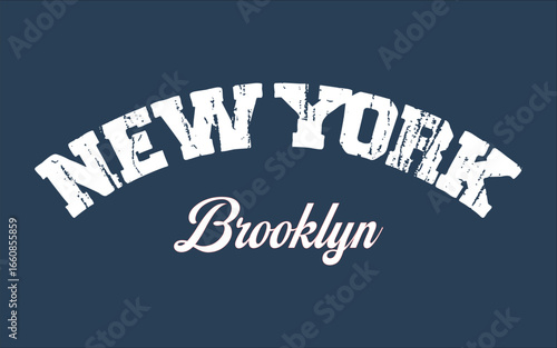 University, New York typography, t-shirt graphics. Vector illustration Brooklyn varsity